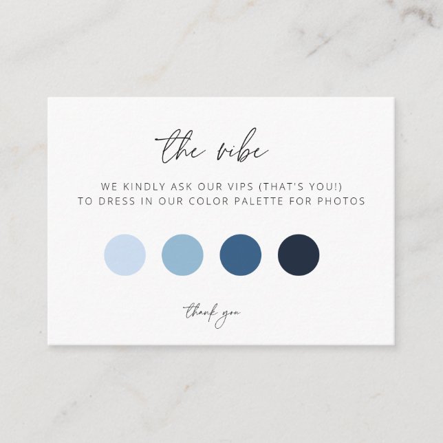 Wedding Guest Attire Card | Wedding Colour Palette (Front)