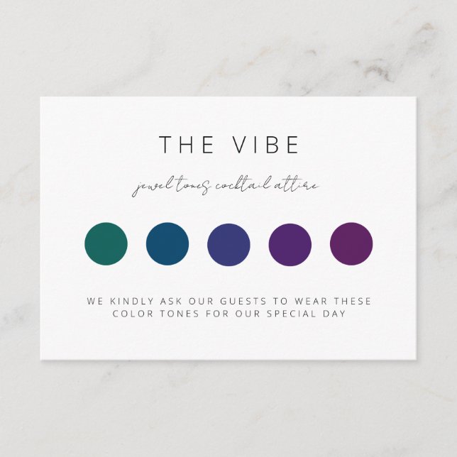 Wedding Guest Attire Card with Colour Palette (Front)