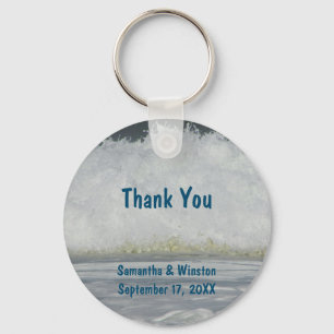 Wedding Guest Beach Ocean Ceremony Thank You Key Ring