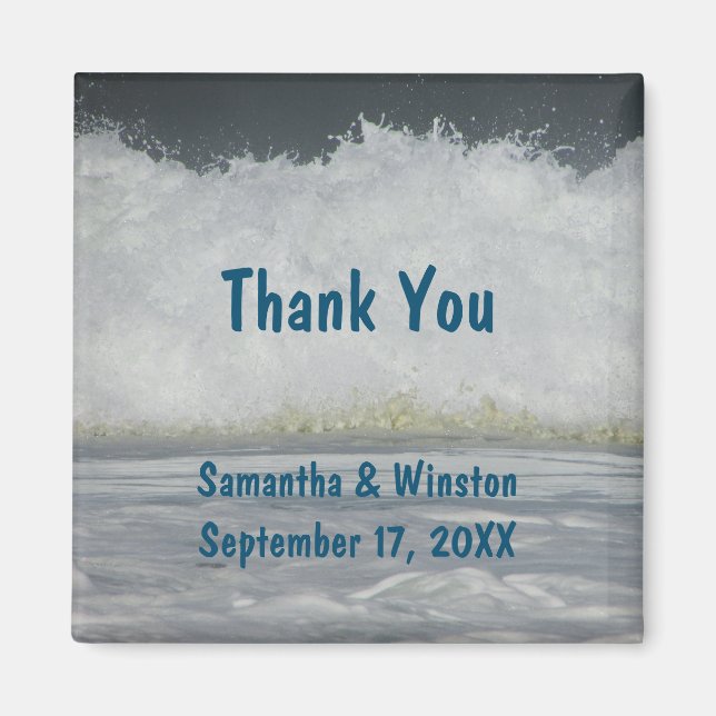 Wedding Guest Beach Ocean Ceremony Thank You Magnet (Front)