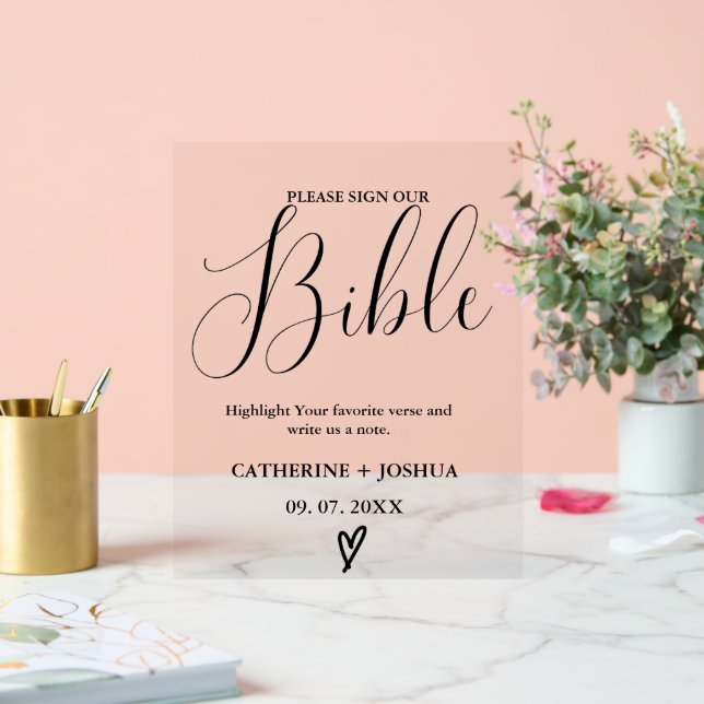 Wedding Guest board sign, bible guestbook sign (Wedding)