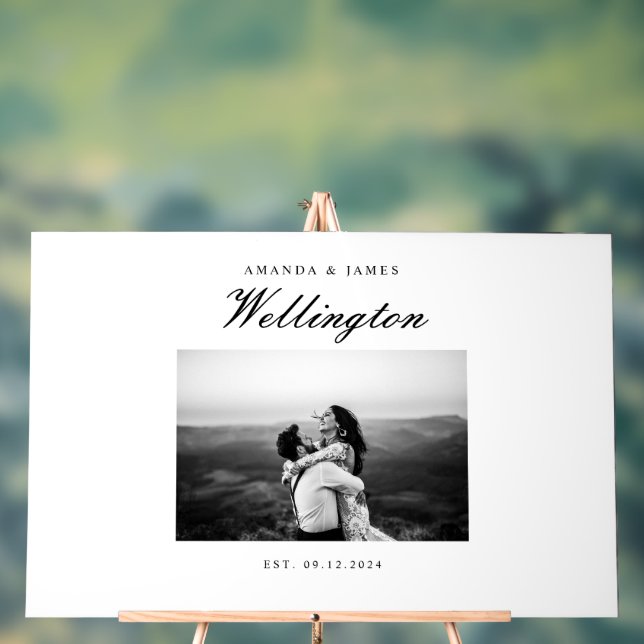 Wedding Guest Book Alternative Elegant Photo Acrylic Sign (Neutral)