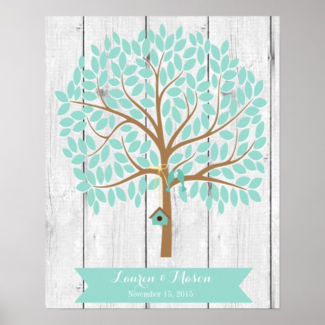 Wedding Guest Book Alternative Tree, 155 leaves (Front)