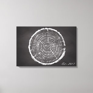 Wedding Guest Book Alternative - Tree Rings Canvas