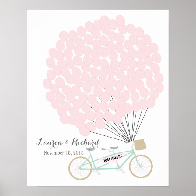 Wedding Guest Book Alternative with cycle (Front)