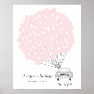 Wedding Guest Book Alternative with pink balloons