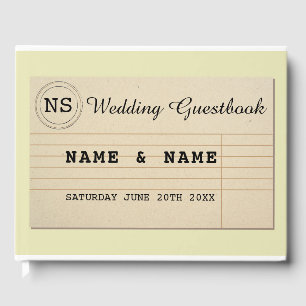 Wedding Guest Book Author Rustic Library Yellow