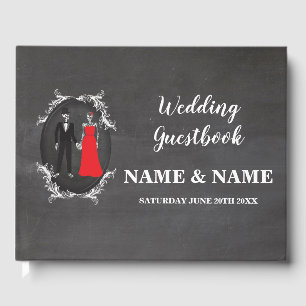 Wedding Guest Book Chalk Skeletons Skulls