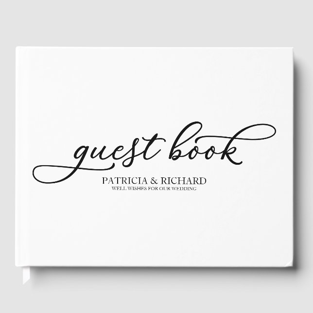 Wedding Guest Book Chic Script (Front)
