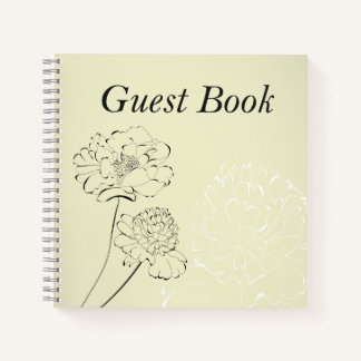 Wedding Guest Book - Cream floral design