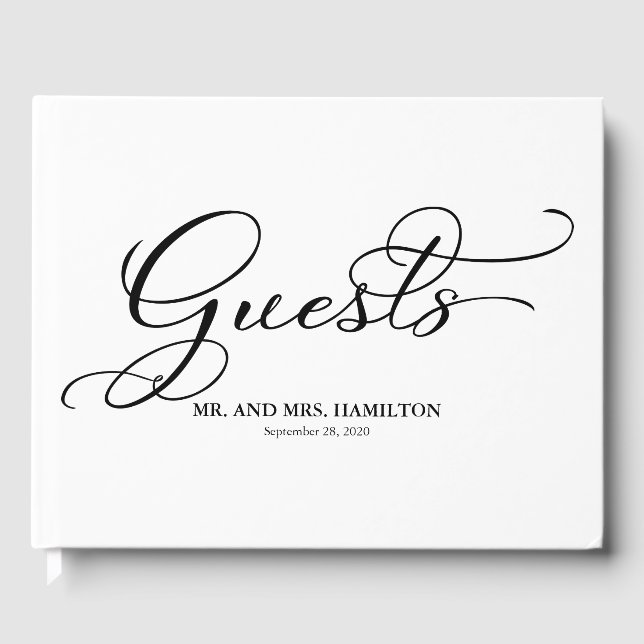 Wedding Guest Book Elegant Calligraphy (Front)