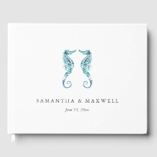 Wedding Guest Book Ideas Watercolor Seahorses
