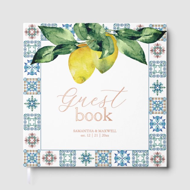 Wedding Guest Book Lemons & Botanicals (Front)