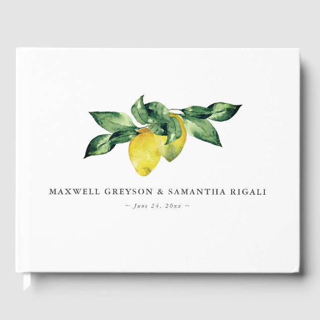 Wedding Guest Book Lemons & Botanicals (Front)