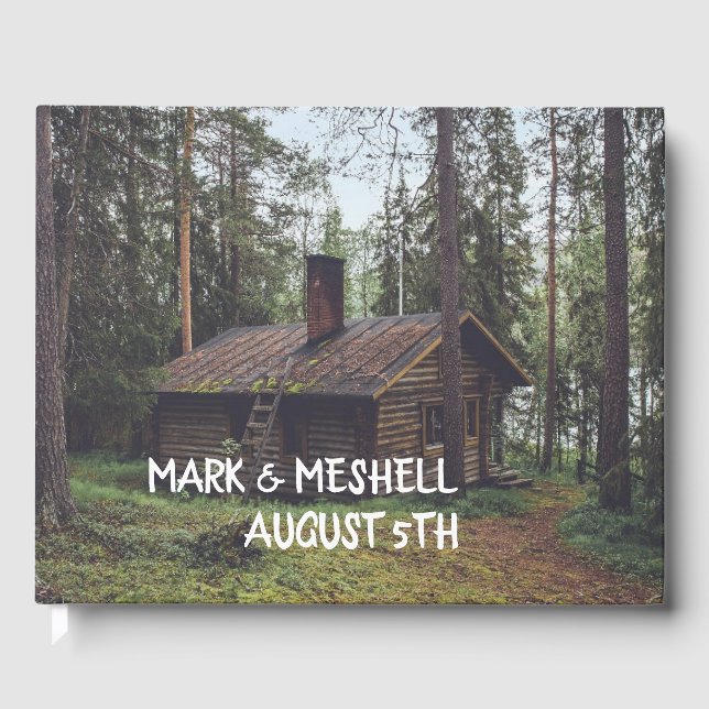 Wedding Guest Book LOG CABIN - CUSTOM (Front)