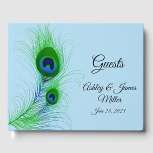 Wedding Guest Book-Peacock Theme Guest Book