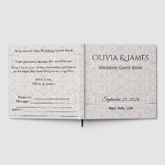 Wedding Guest Book Personalised Elegant Love