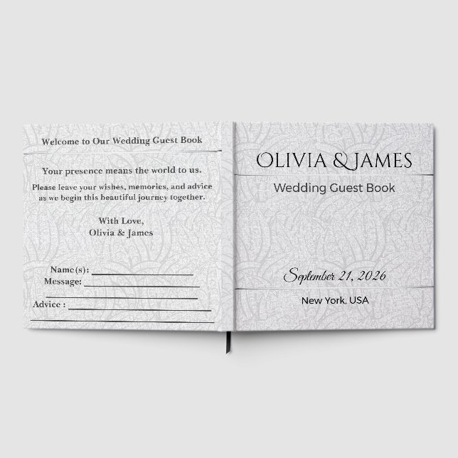 Wedding Guest Book Personalised Memory Keepsake (Full)