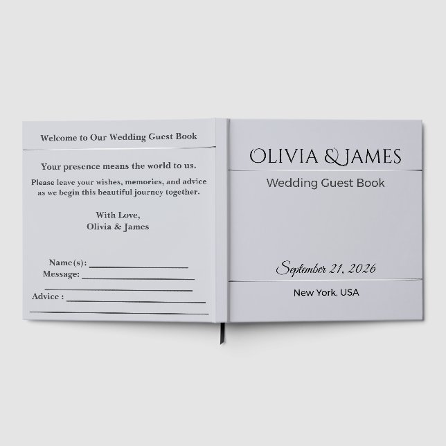 Wedding Guest Book Personalised Memory Keepsake (Full)