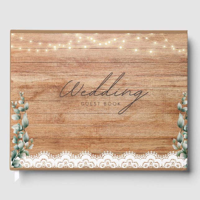 Wedding Guest book Rustic Theme (Front)