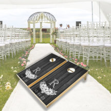 Wedding Guest Book Rustic Wood Floral Monogrammed