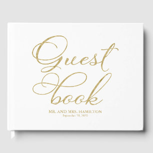 Wedding Guest Book Simple Elegant Calligraphy