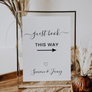Wedding Guest Book This Way Sign Template