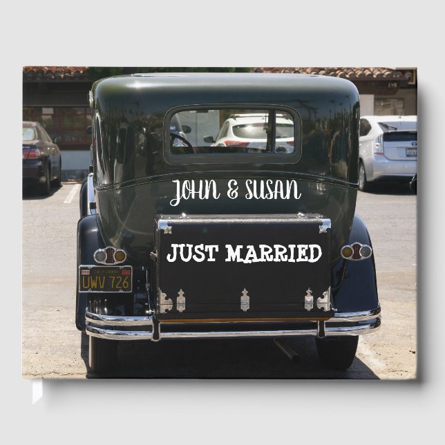 Wedding Guest Book Vintage CLassic car CUSTOM (Front)