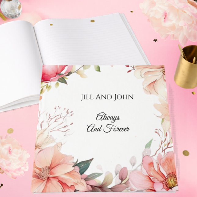 Wedding Guest Book Watercolor Romantic Rose  (Creator Uploaded)