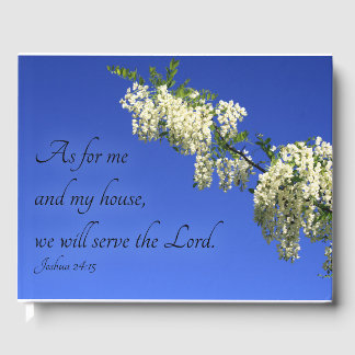 Wedding Guest Book with Flowers & Bible Verse