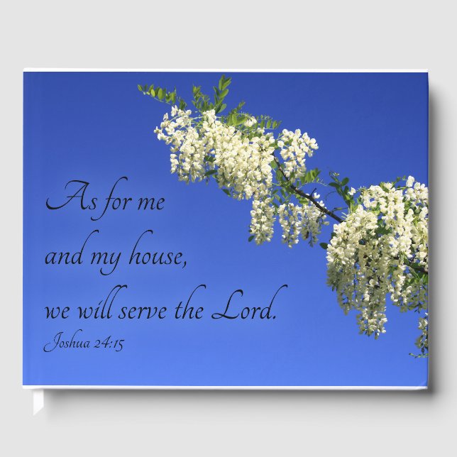 Wedding Guest Book with Flowers & Bible Verse (Front)