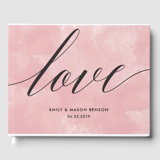 Wedding Guest Book with Love Calligraphy Script (Front)