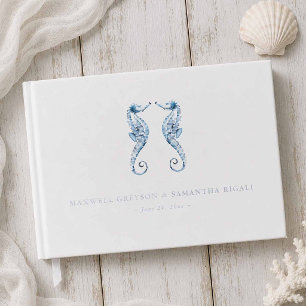 Wedding Guest Books Watercolor Seahorses