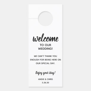 Wedding Guest Doorhanger Welcome & do not disturb