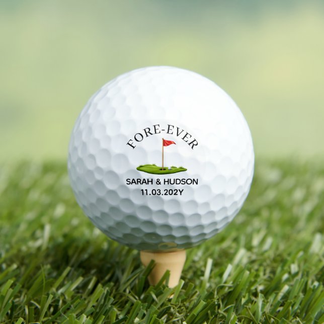 Wedding Guest Favour Bride & Groom Keepsake Golf Balls (Insitu Tee)