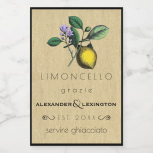 Wedding Guest Favour Limoncello DIY Food Label