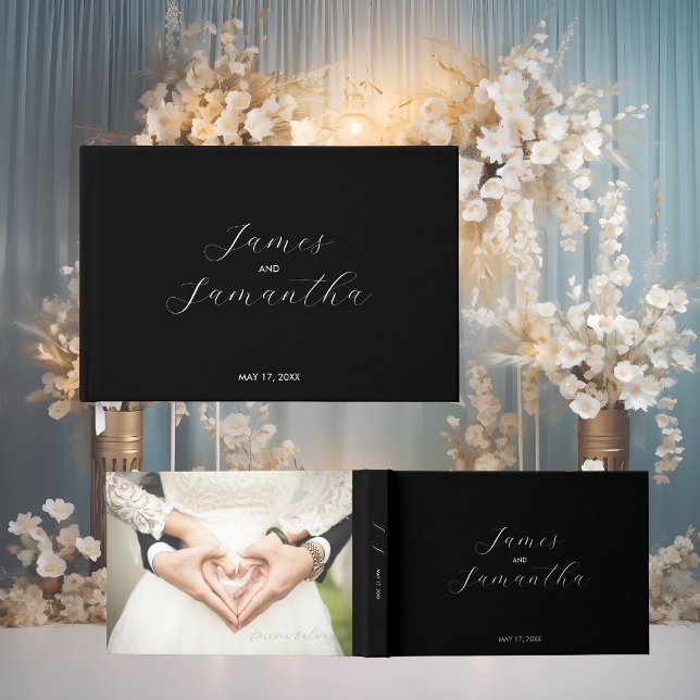 Wedding Guest Foil Notebook | Minimal Black Guest Book (Creator Uploaded)