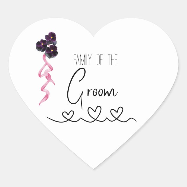Wedding Guest Identifier  Heart Sticker (Front)