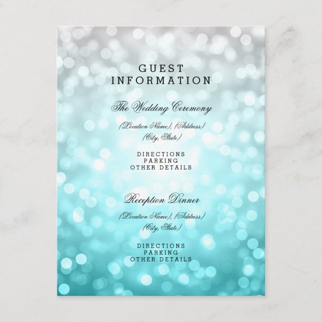 Wedding Guest Information Beach Ombre Lights Enclosure Card (Front)