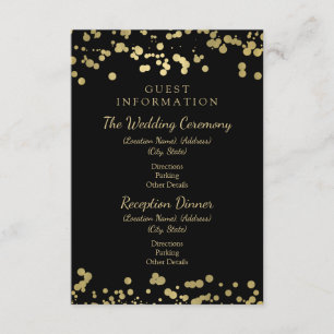 Wedding Guest Information Gold Foil Confetti Enclosure Card