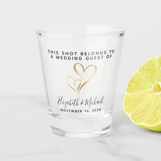 Wedding Guest Keepsake Party Favour Shot Glass (Front)