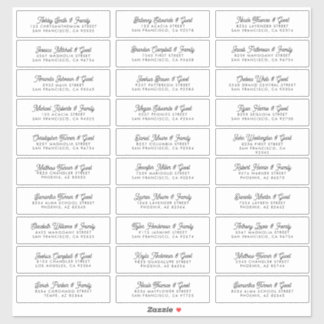 Wedding Guest Names Address Modern Simple Chic