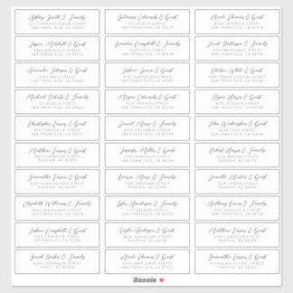 Wedding Guest Names Address Simple Chic Modern
