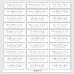 Wedding Guest Names &  Address Simple Modern Chic<br><div class="desc">Composed of simple sans serif and playful script typography. These elements are simple,  elegant,  and modern. This has 30 smaller stickers in a sheet. 
 
 This is designed by White Paper Birch Co. exclusive for Zazzle.
 
 Available here:
 http://www.zazzle.com/store/whitepaperbirch</div>