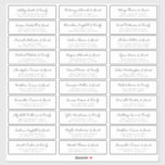 Wedding Guest Names Address Simple Modern Chic<br><div class="desc">Composed of simple sans serif and modern serif typography. These elements are simple,  elegant,  and modern. This has 30 stickers. 
 
 This is designed by White Paper Birch Co. exclusive for Zazzle.
 
 Available here:
 http://www.zazzle.com/store/whitepaperbirch</div>