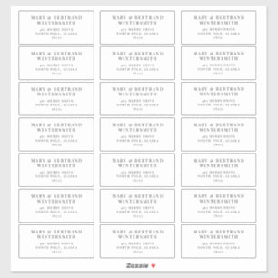 Wedding Guest Pre-addressed Labels Minimalist J102