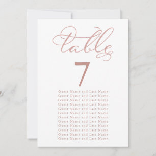 Wedding Guest Seating Elegant Rose Gold Foil Invitation