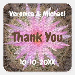 Wedding Guest Thank You Cactus Bloom Southwest  Square Sticker