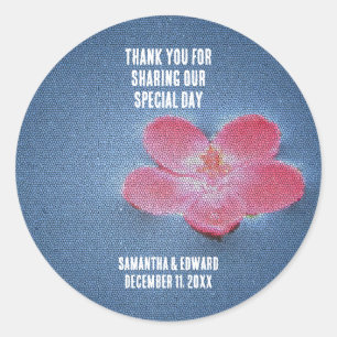 Wedding Guest Thank You Pink Flower Envelope Seal