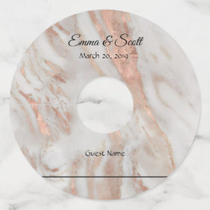 Wedding Guest Wine Marker Identifier Rose Gold Wine Glass Tag